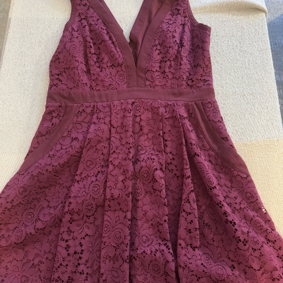 Dresses & Skirts - Elegant Burgundy Lace Dress free people brand